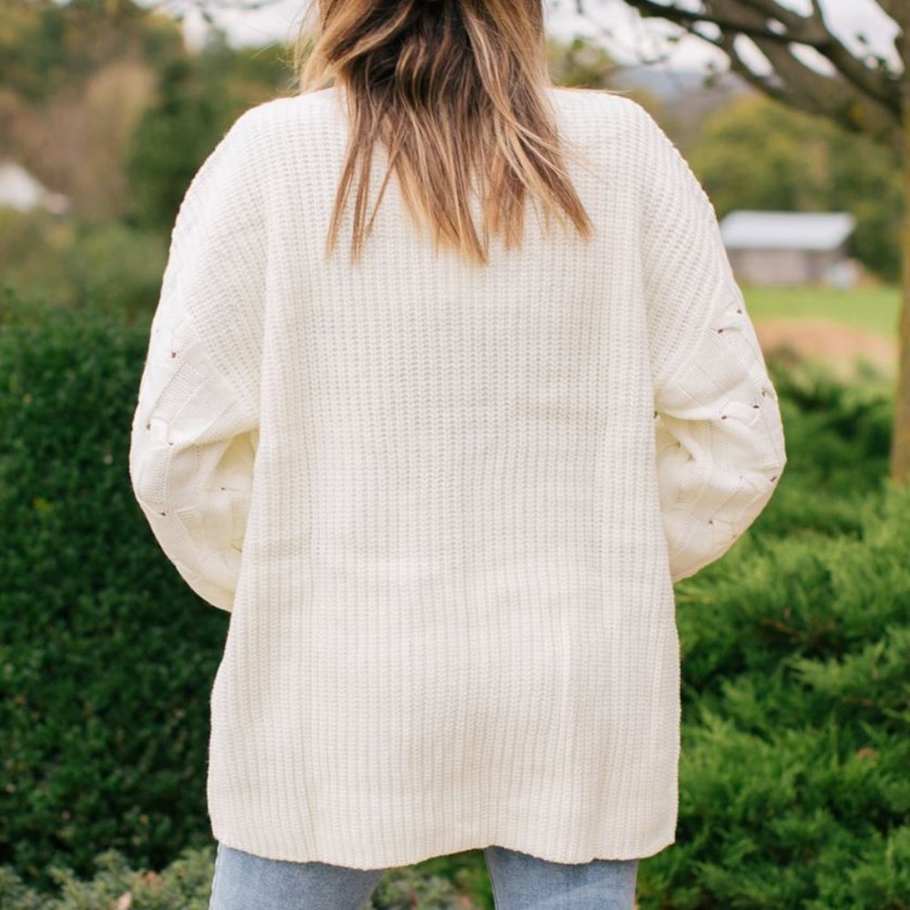 🆕 SUGARLAND CABLE KNIT SLEEVE CARDIGAN - Picture 7 of 7